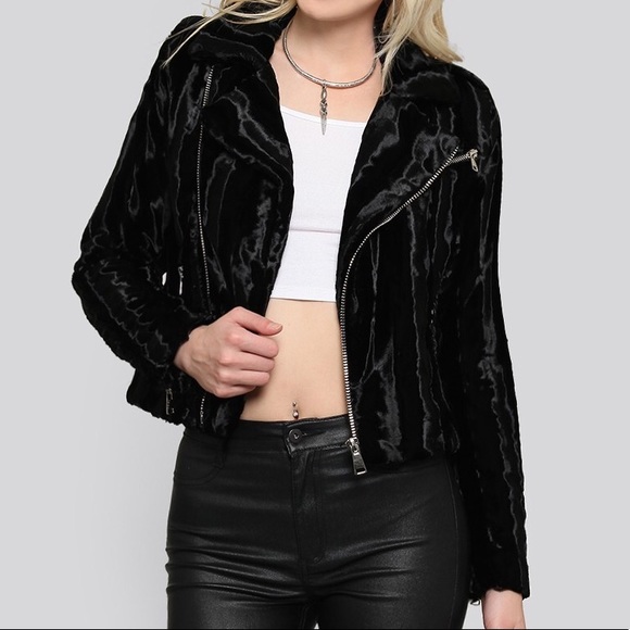 Lip Service Widow Faux Fur Moto Jacket - Picture 2 of 4